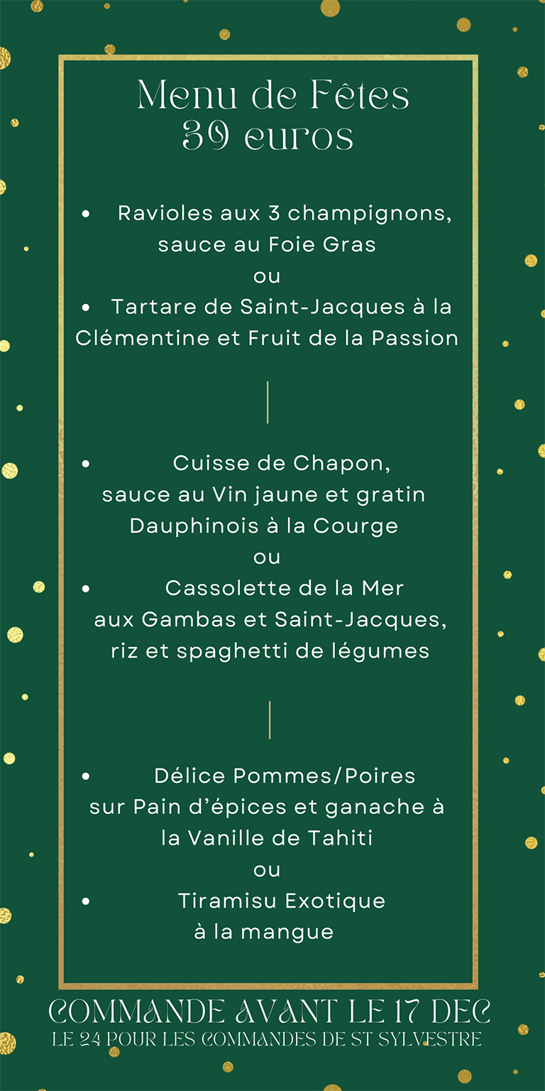 Menu de fete 2023