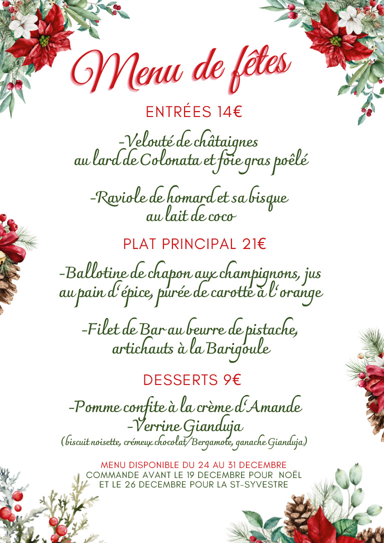 Menu de fete 2024
