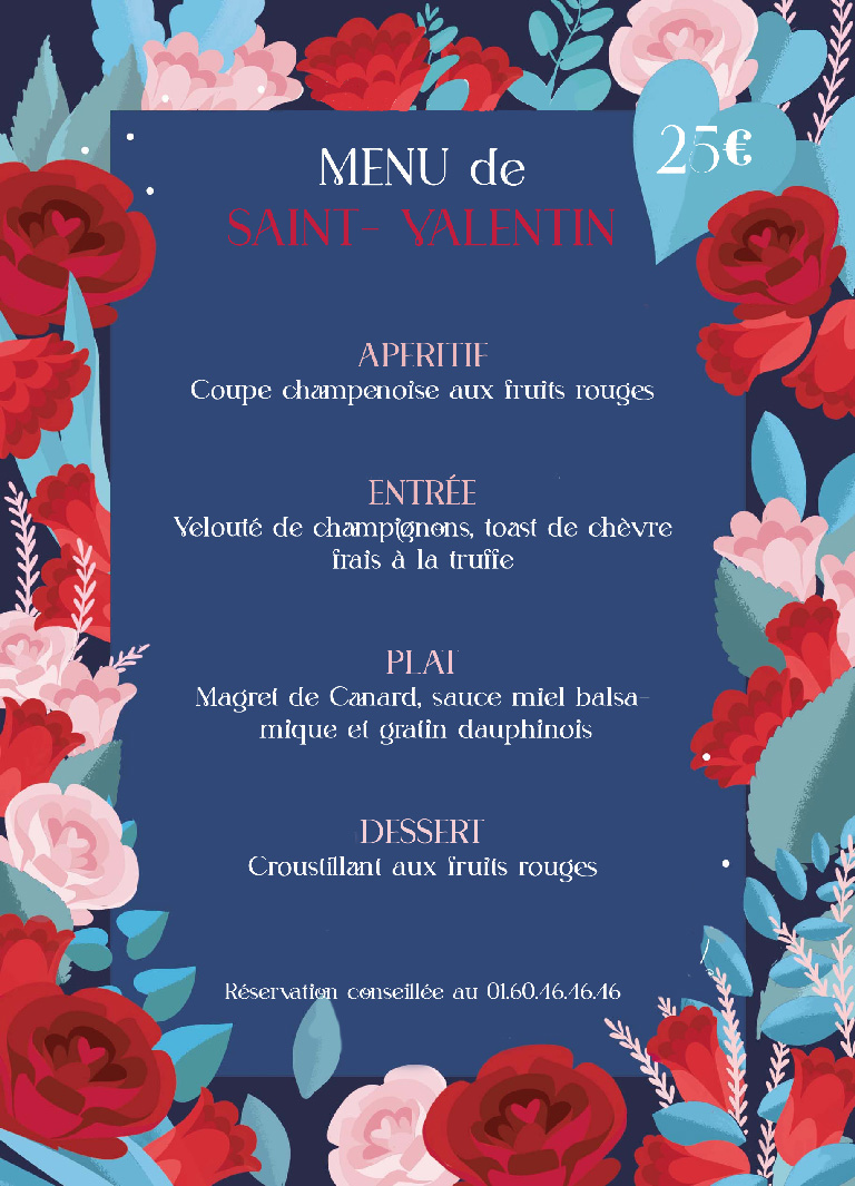 Menu de saint-valentin 2024